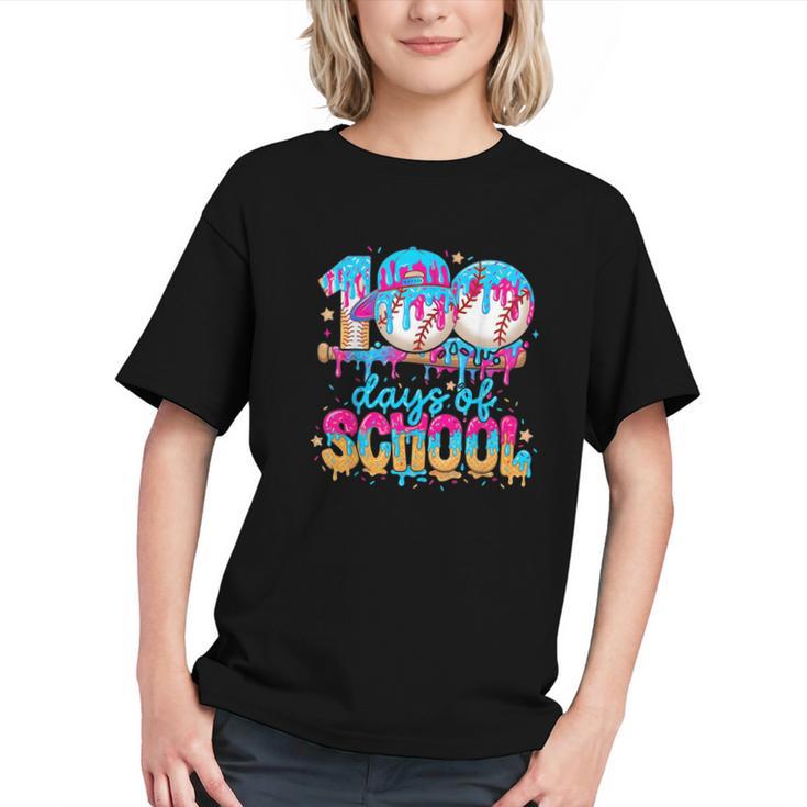 100 Days Of School Baseball Ice Cream For Boy Girl Kids Graphic Youth