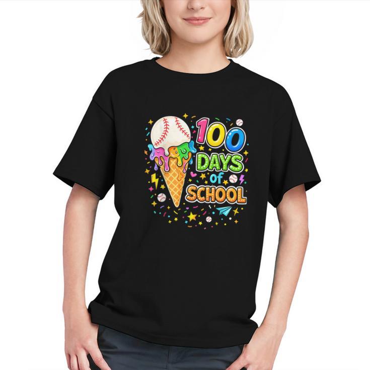 100 Days Of School Baseball Ice Cream Drip Boys Kids Player Graphic Youth 100 Days Of School Baseball Ice Cream Drip Boys Kids Player Graphic Youth