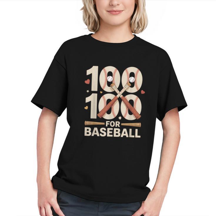 100 Days Of School Baseball Love Valentine’s Day Men Women Graphic Youth