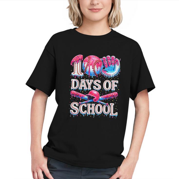 100 Days Of School Baseball Lover Donut Drip Boy Girl Graphic Youth