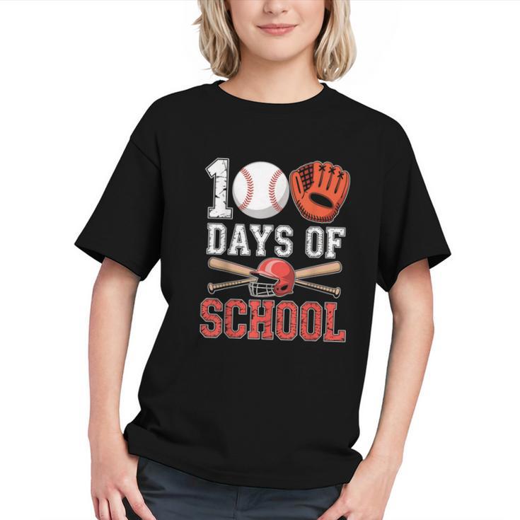100 Days Of School Baseball Player Teacher Student Graphic Youth