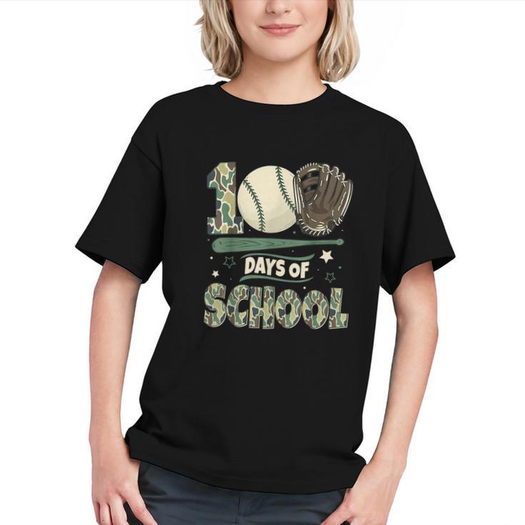 100 Days Of School Teacher Camo Baseball Boys Toddler Kids Graphic Youth