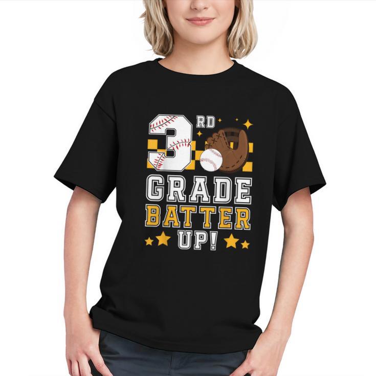3rd Grade Batter Up Baseball First Day Back To School Graphic Youth