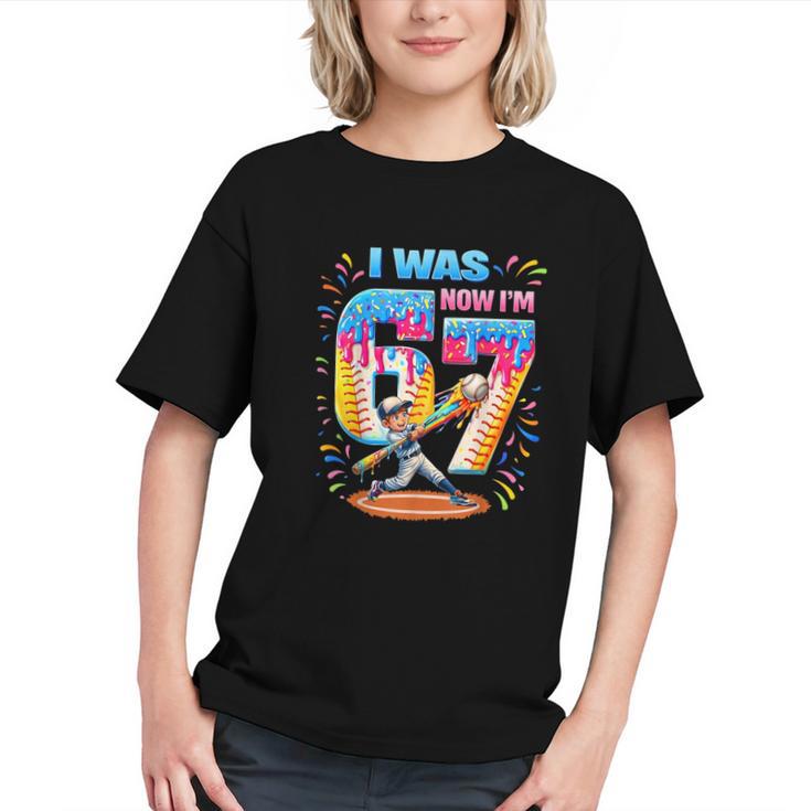 I Was 6 Now I'm 7 Baseball Birthday Boy For Teens Kids Graphic Youth