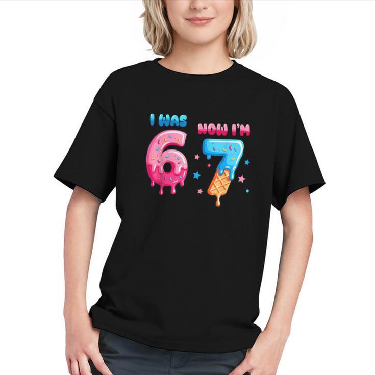 I Was 6 Now I'm 7 Birthday Baseball Drip For Boys Kid Graphic Youth