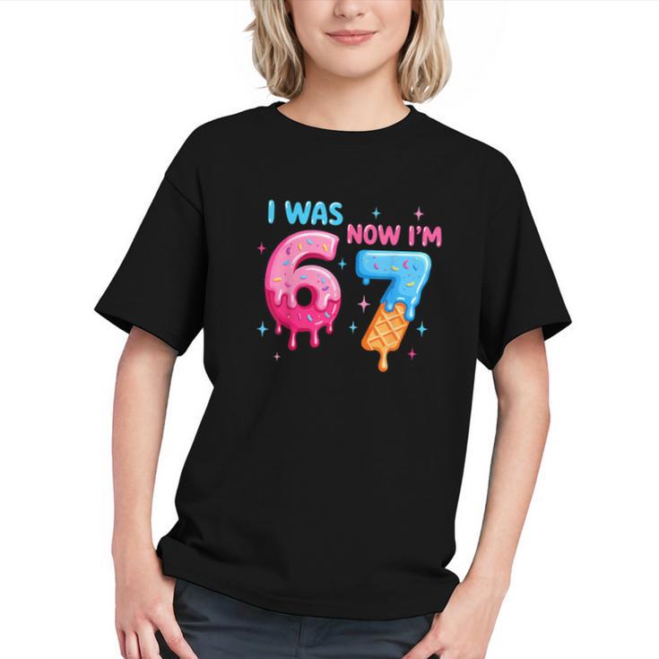 I Was 6 Now I'm 7 Meme Six Seven Baseball 7th Birthday Graphic Youth