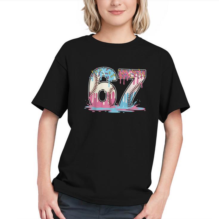 67 Baseball Ice Cream Drip Meme Six Seven Gen Alpha Graphic Youth