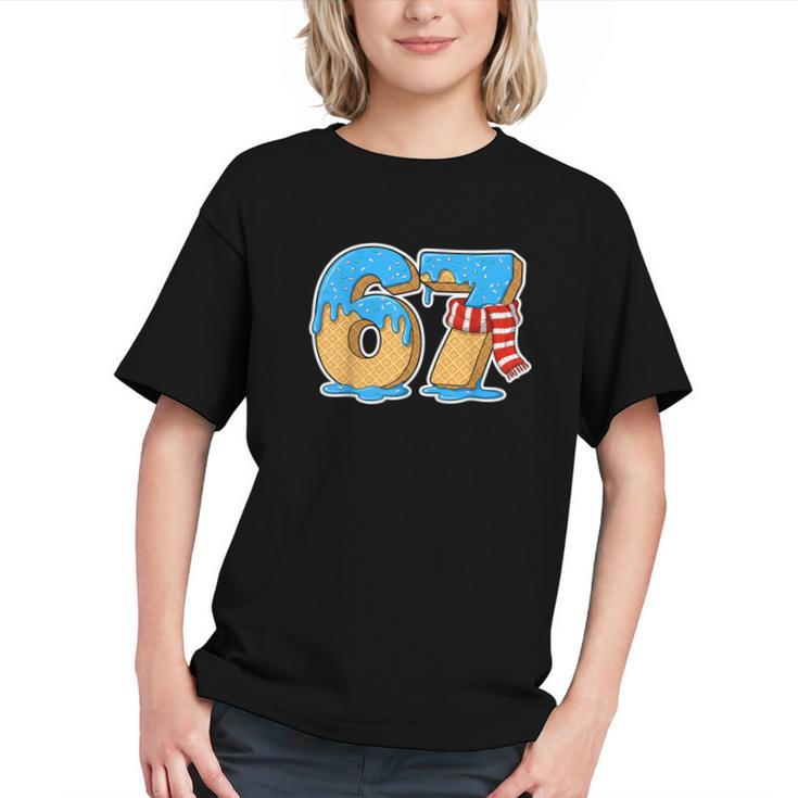 67 Ice Cream Drip Six Seven Baseball Drip 67 Boys Meme Graphic Youth