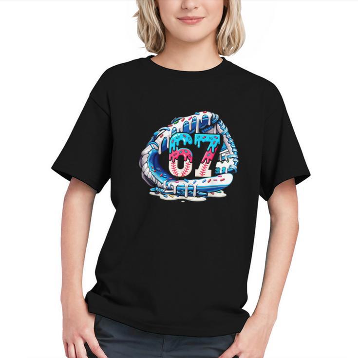 67 Meme Slang Baseball Glove Drip Ice Cream Six Seven 6 7 Graphic Youth