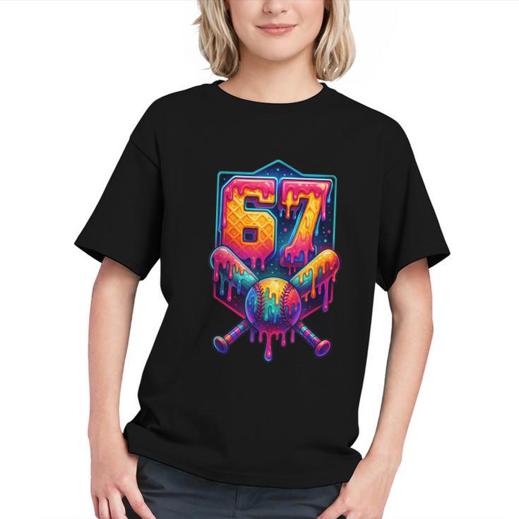 67 Meme Trendy Baseball Number 67 Player Six Seven Graphic Youth
