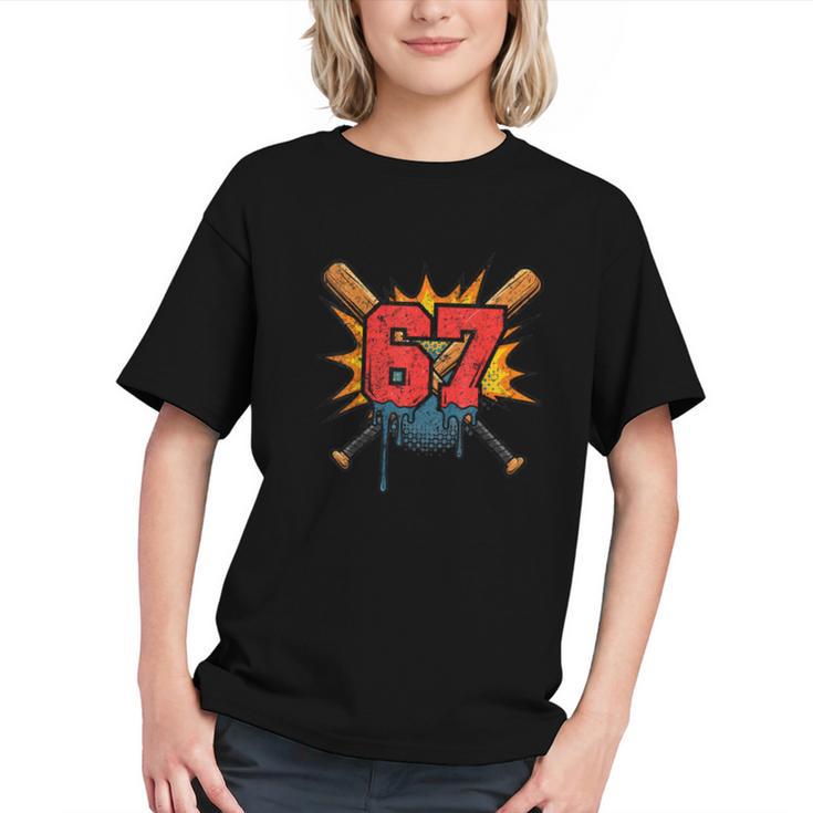 67 Sports Meme – Baseball Bats Number 6 7 Graphic Youth