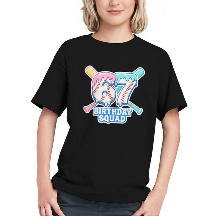 67th Birthday Squad Baseball Ice Cream Drip Birthday Squad Graphic Youth
