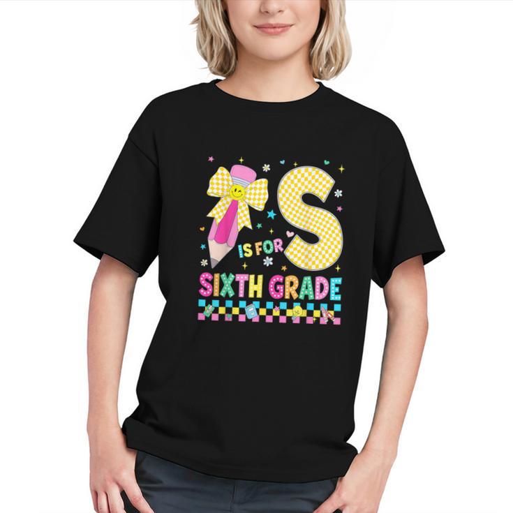 6th Grade Style Unlocked! Pencil Bow Back to School Youth T-shirt