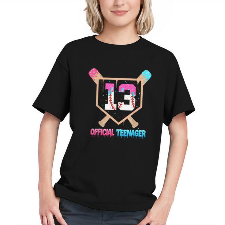 Baseball 13 Year Ice Cream Drip 13th Bday Official Teenager Graphic Youth