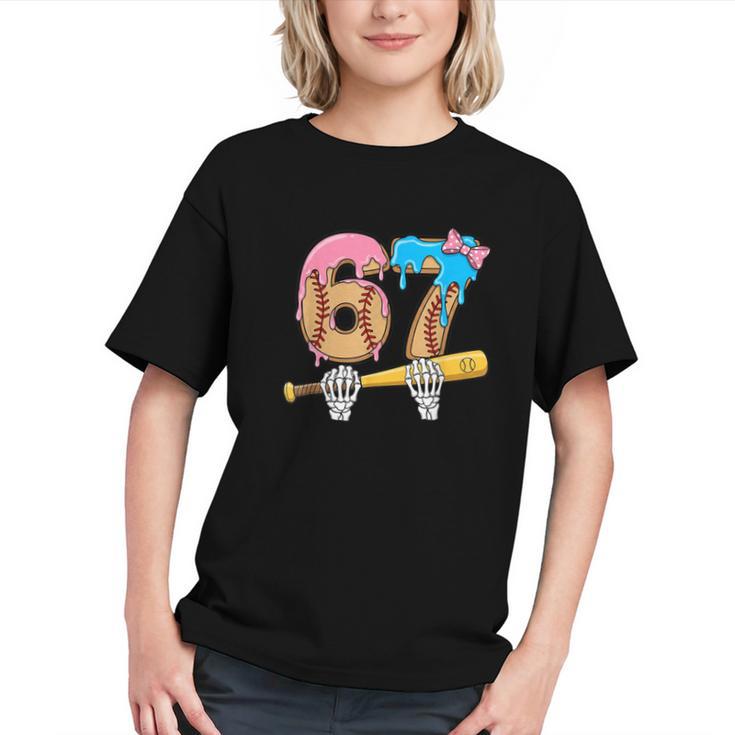 Baseball 67 Ice Cream Drip Skeleton Six Seven Boys Meme Graphic Youth