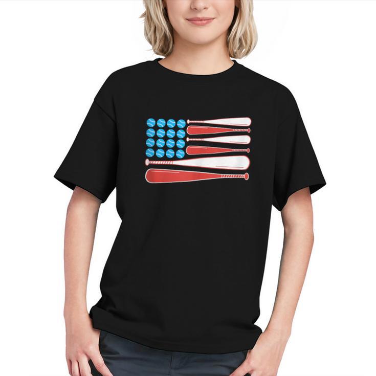 Baseball American Flag Patriotic USA Pride Graphic Youth