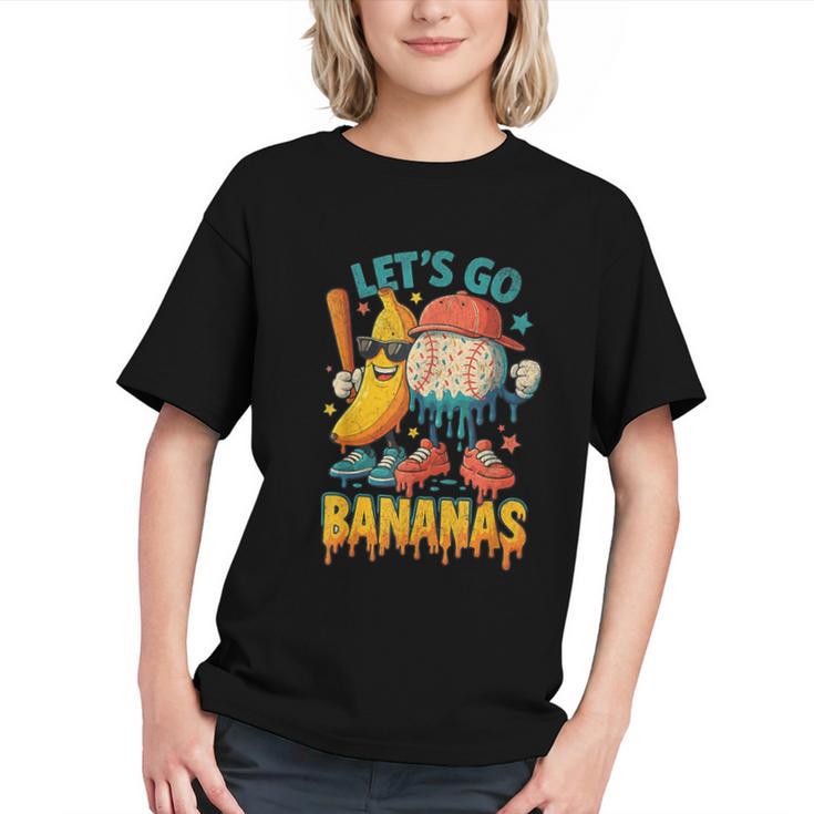 Baseball Banana Sports Drip Art For Kids Graphic Youth