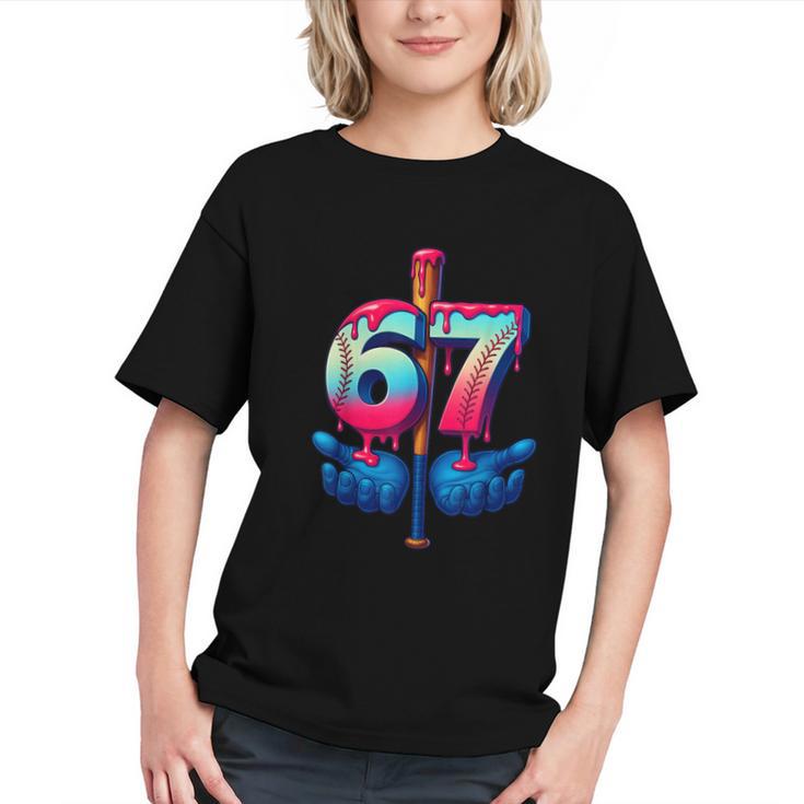 Baseball Bat Hands Drip 67 Six Seven Gen Alpha Slang Meme Graphic Youth