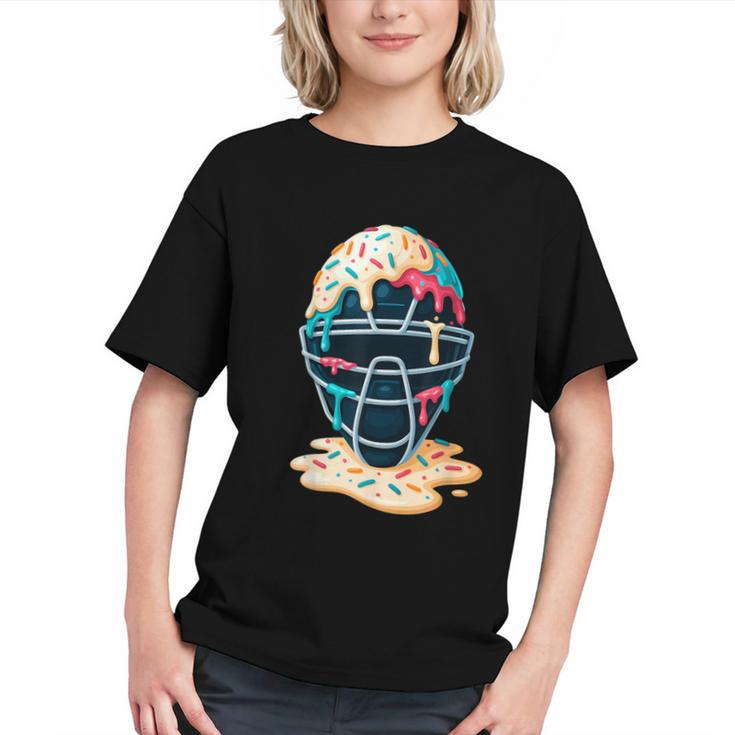 Baseball Catcher Mask Ice Cream Dripping Baseball Boy Youth Graphic Youth