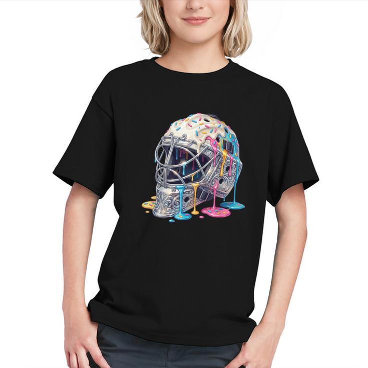 Baseball Catcher Mask Ice Cream Dripping Baseball Boys Graphic Youth