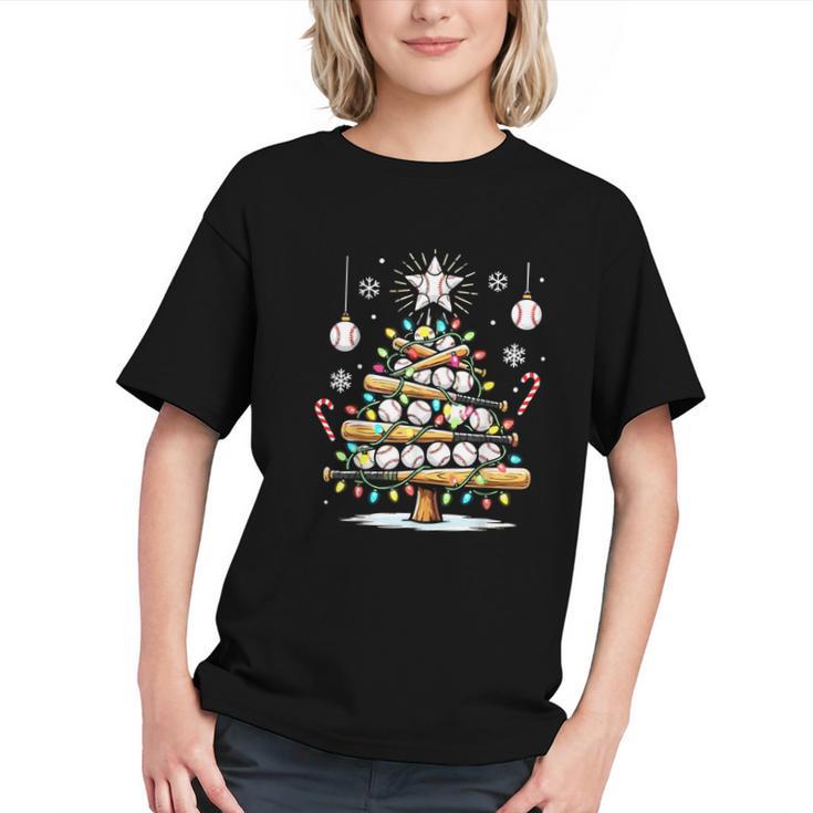 Baseball Christmas Tree Lights Graphic Youth