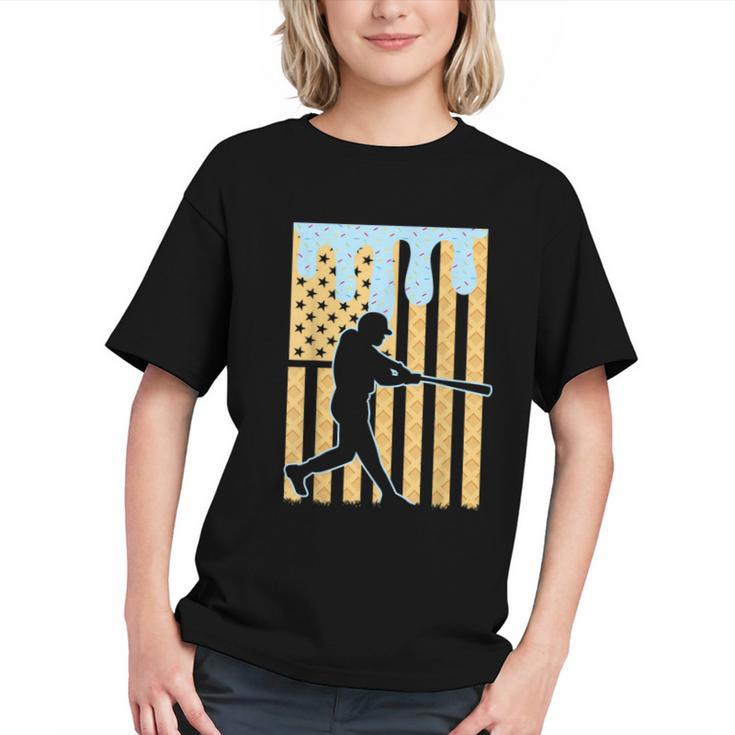 Baseball Drip Boys Dripping Ice Cream Baseball American Flag Graphic Youth Baseball Drip Boys Dripping Ice Cream Baseball American Flag Graphic Youth