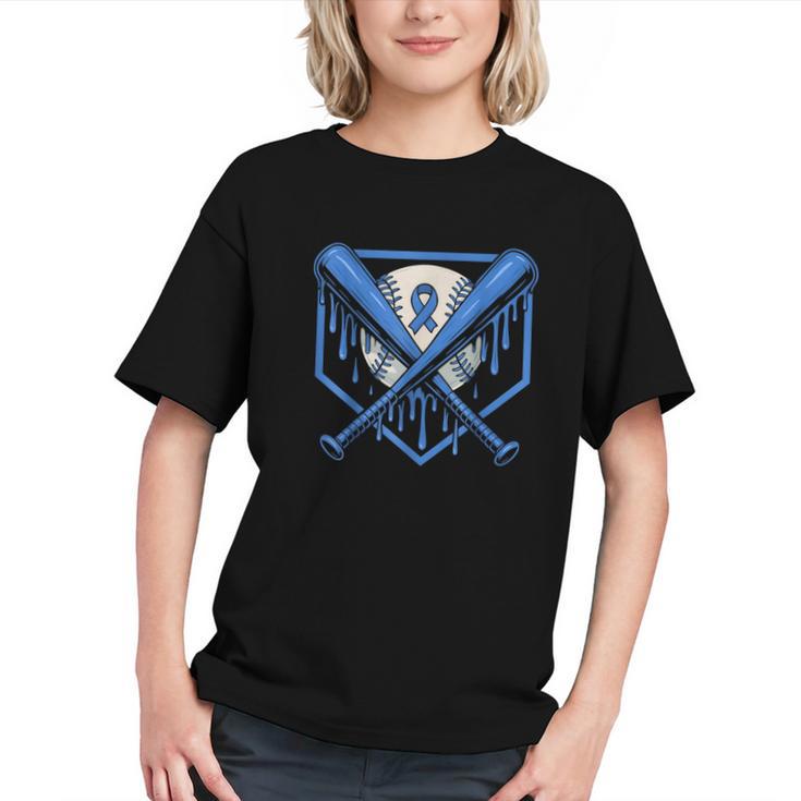 Baseball Drip Ice Cream Diabetes Awareness Ribbon Boys Girls Graphic Youth