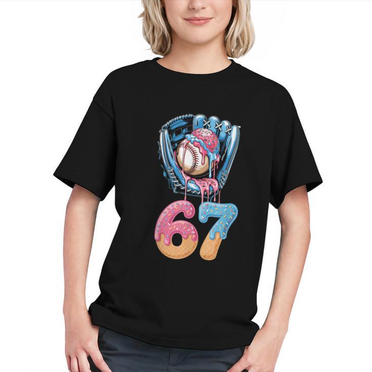 Baseball Drip Number 67 Player 67th Birthday Ice Cream 67 Graphic Youth