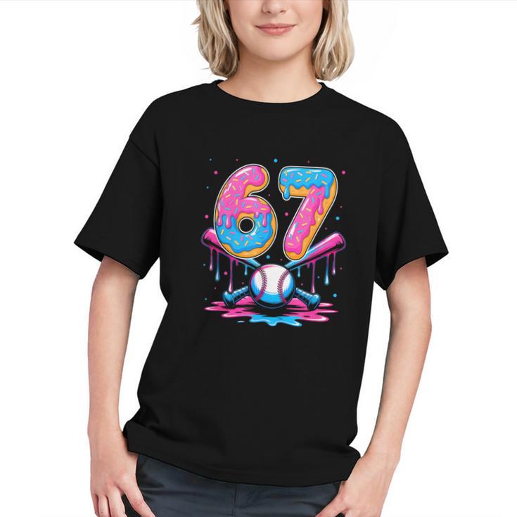 Baseball Drip Number 67 Player 67Th Birthday Baseball Meme Graphic Youth