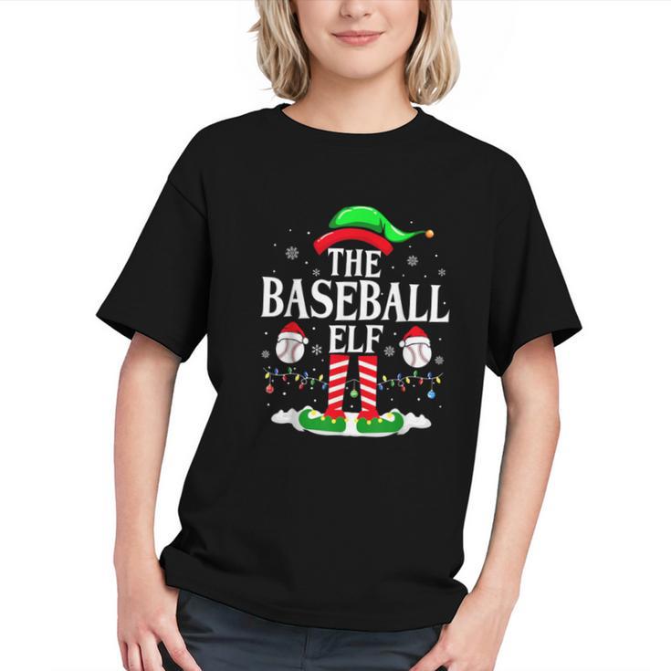 The Baseball Elf Christmas Sport Lovers Xmas Elf Graphic Youth
