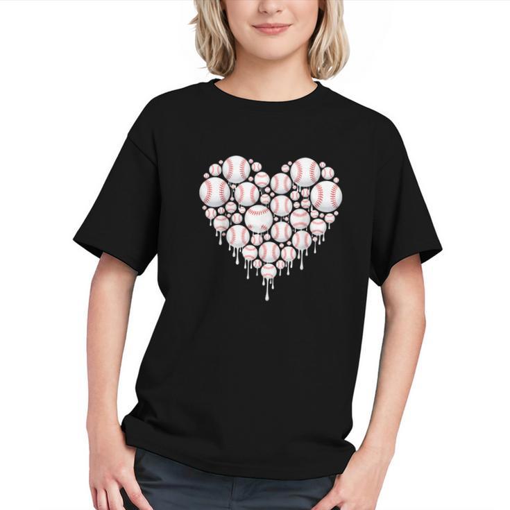 Baseball Heart Drip Valentine's Day Baseball Lover Boys Men Graphic Youth
