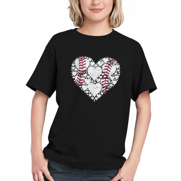Baseball Heart Love Game Sports Fan Game Day Graphic Youth