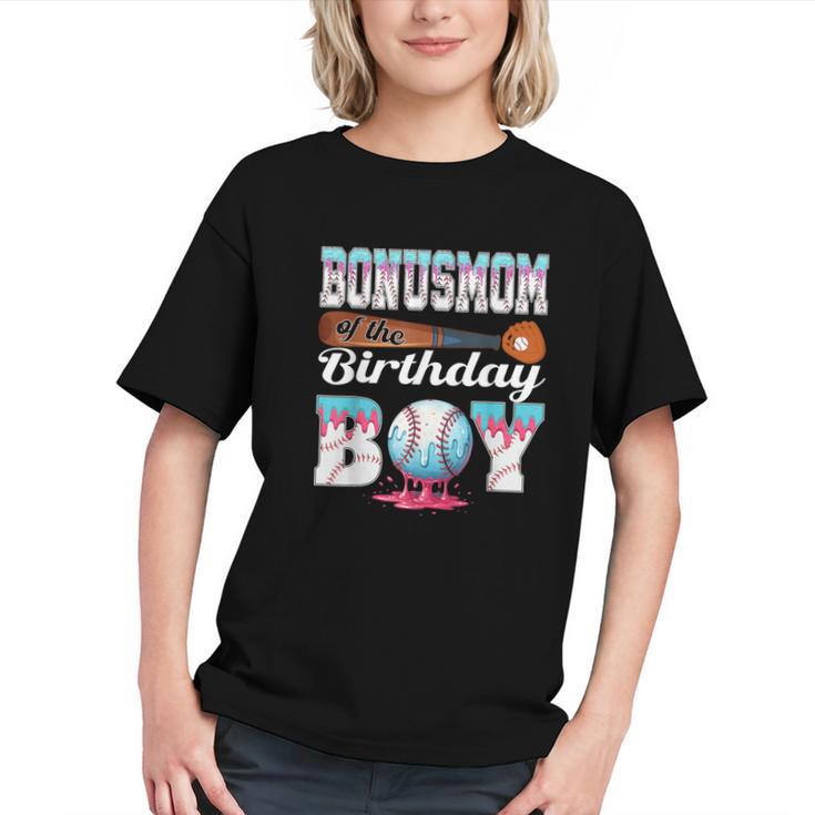 Baseball Ice Cream Drip Bonus Mom Of The Birthday Boy Graphic Youth
