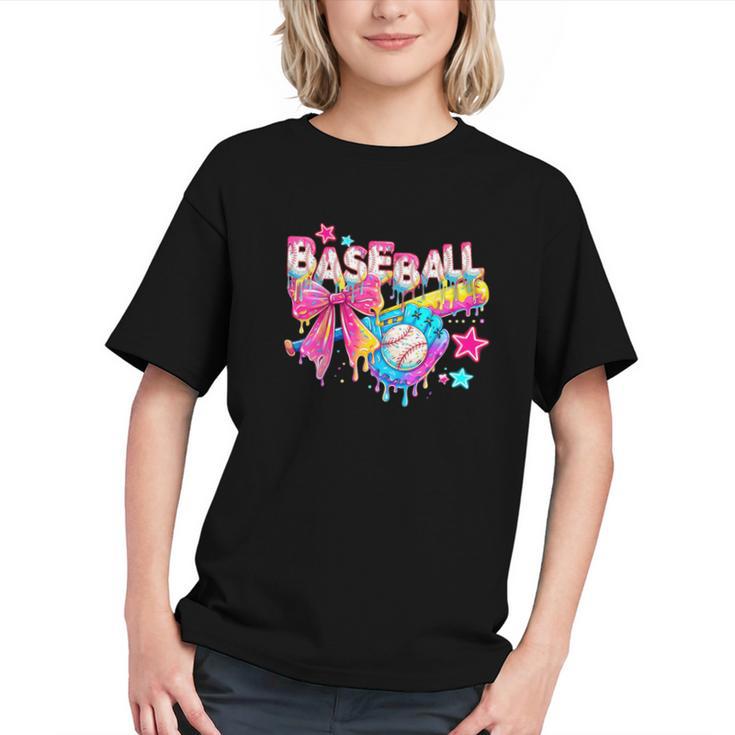 Baseball Ice Cream Drip Coquette Women Girls Mom Mama Graphic Youth