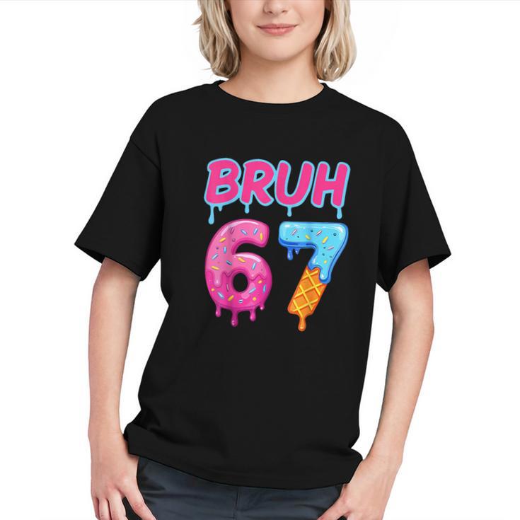 Baseball Ice Cream Drip Number 67 Player Or 67th Birthday Graphic Youth