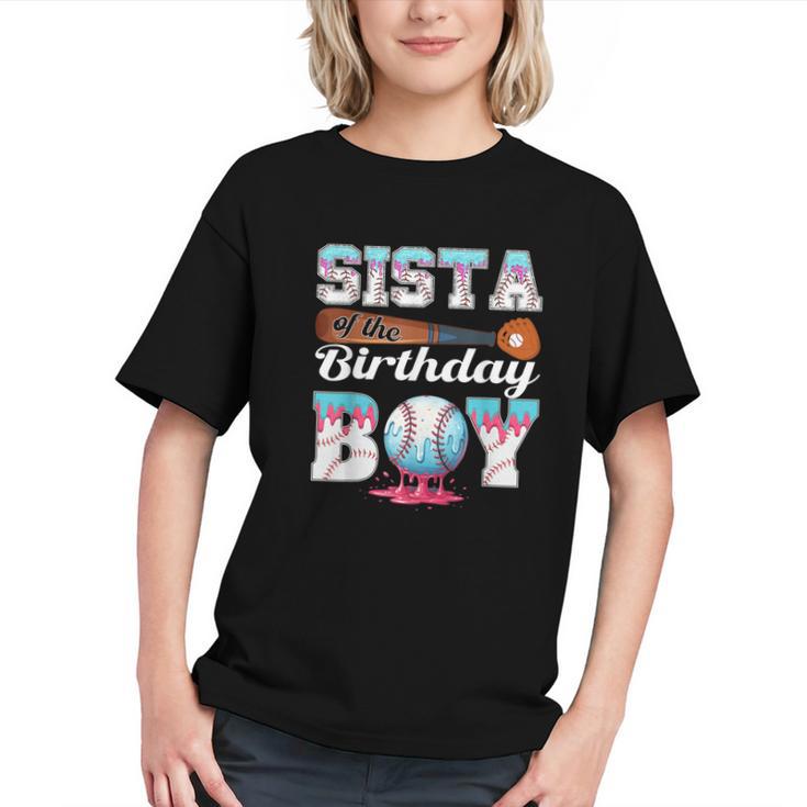 Baseball Ice Cream Drip Sista Of The Birthday Boy Graphic Youth