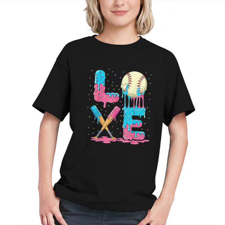 Baseball Love Drip Ice Cream Colorful Baseball Graphic Youth