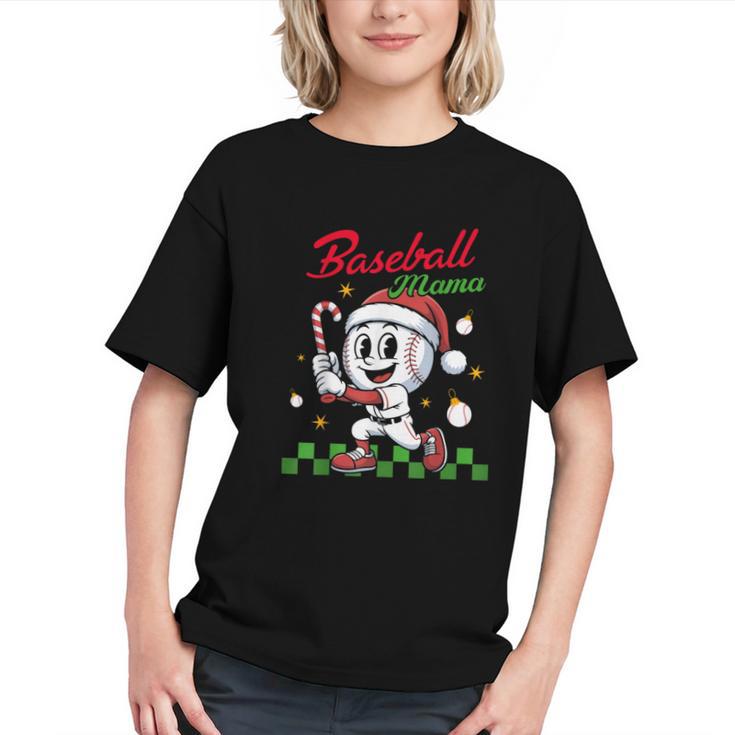 Baseball Mama Christmas Santa Hat Xmas Softball Mom Graphic Youth