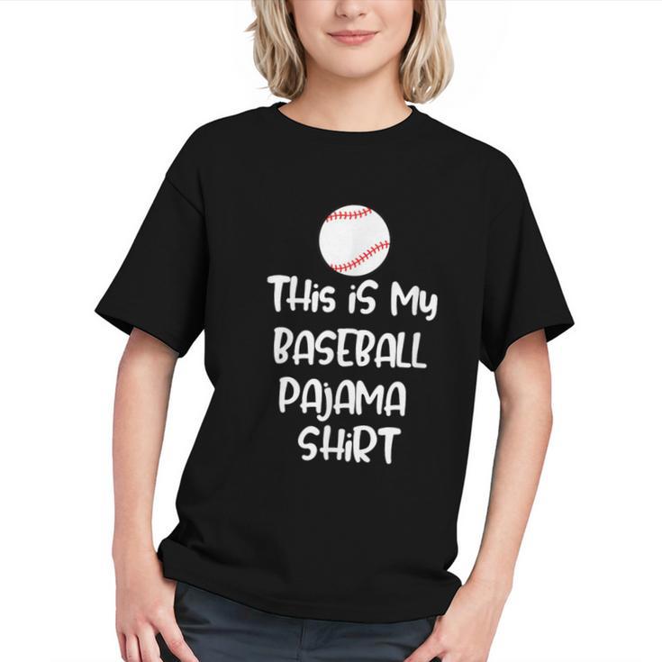 This Is My Baseball Pajama Shirt For Players Teens Boys Girl Graphic Youth