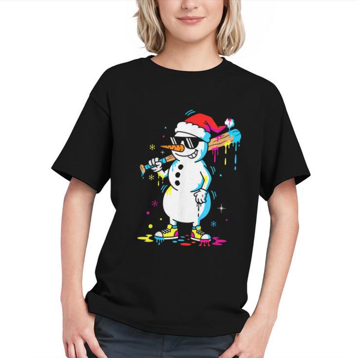 Baseball Snowman Drip Cool Christmas Men Boys Girls Graphic Youth
