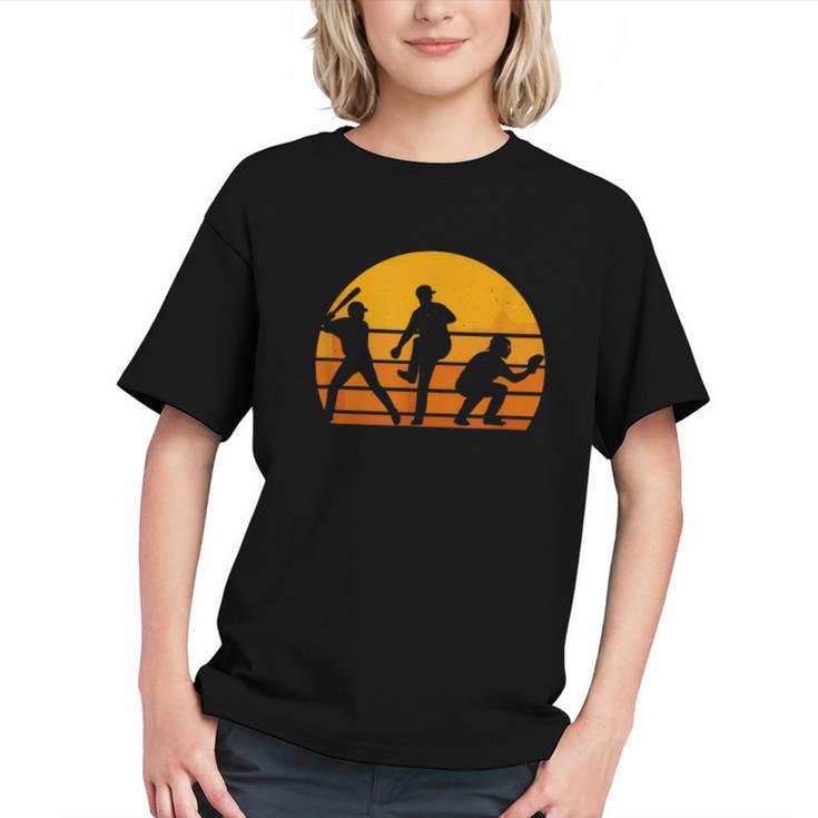 Baseball Tee Sunset Silhouette Players Men Women Kids Graphic Youth