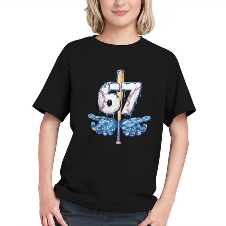 Blue Camo Baseball 67 Six Seven Camo Ice Cream Drip Boy Teen Graphic Youth
