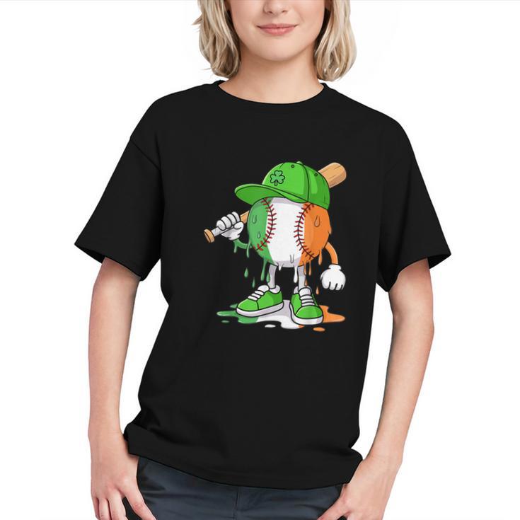 Boys St Patricks Day Kids Baseball Player Ice Cream Drip Graphic Youth
