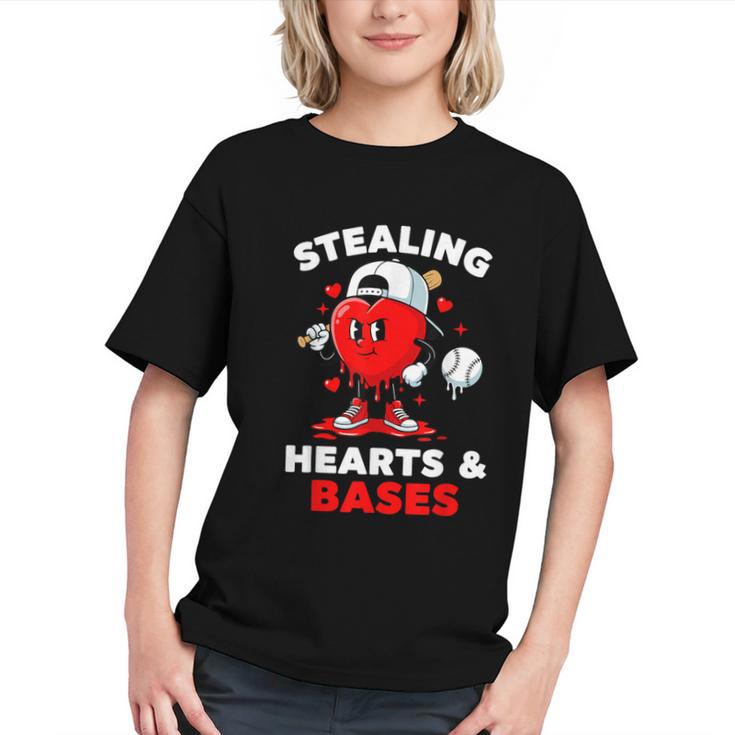 Boys Valentines Baseball Drip Icecream Stealing Hearts Kids Graphic Youth