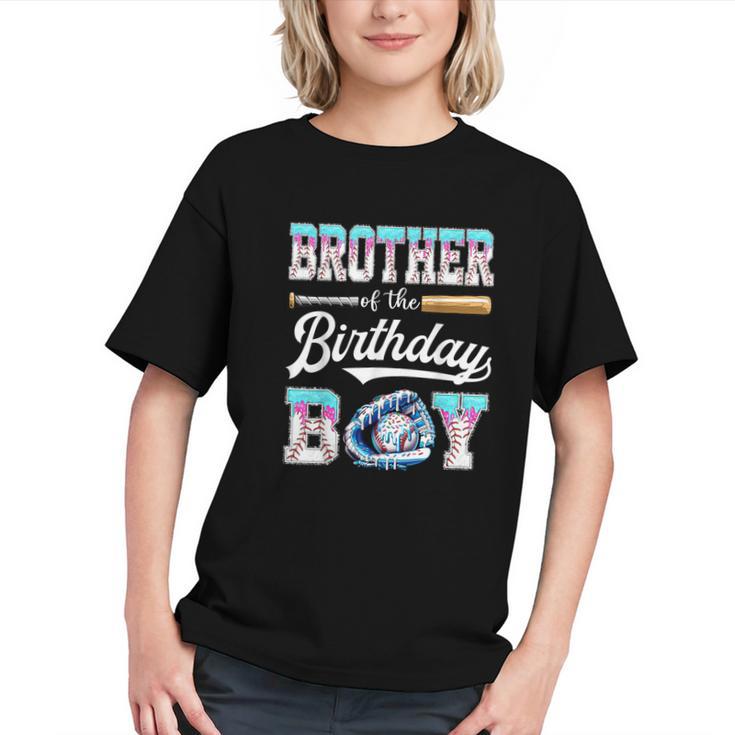 Brother Of The Birthday Boy Baseball Ice Cream Drip Matching Graphic Youth