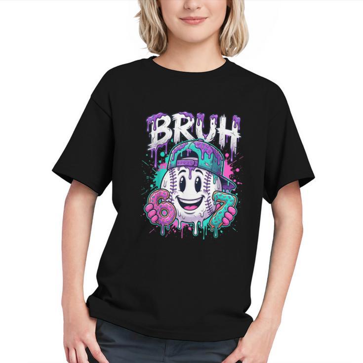 Bruh 67 Baseball Drip Boys Kids Six Seven Meme 6-7 Dripping Graphic Youth