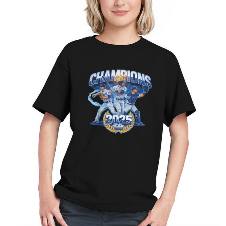 Champions 2025 Baseball Retro Athletic Celebration Theme Graphic Youth