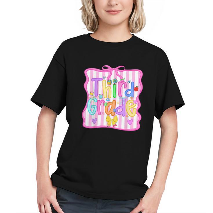 Charming Coquette Bow 3rd Grade Back to School Youth T-Shirt