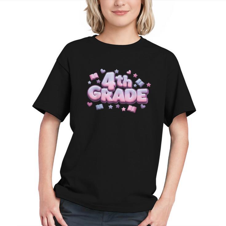 Charming Coquette Bow 4th Grade Back to School Youth T-shirt