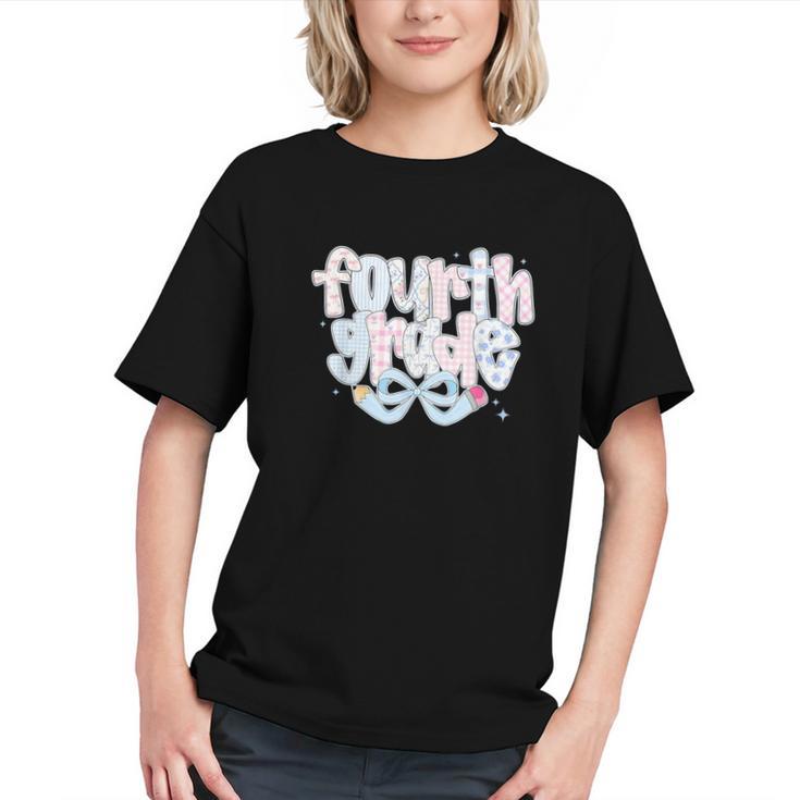 Charming Coquette Bow 4th Grade Back to School Youth T-shirt